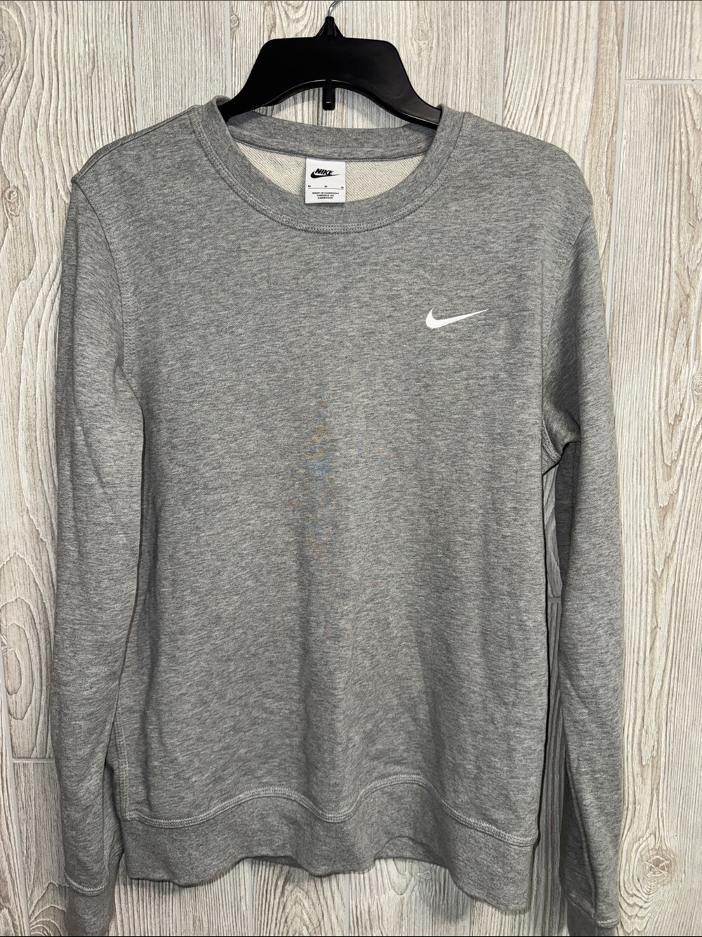 Nike Gray Crewneck Sweatshirt with White Swoosh